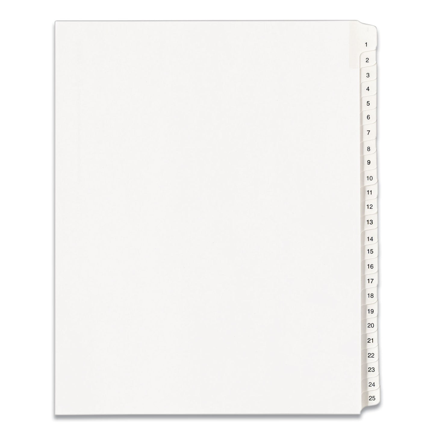 Avery Preprinted Legal Exhibit Side Tab Index Dividers, Allstate Style, 25-Tab, 1 to 25, 11 x 8.5, White, 1 Set, (1701) (01701)