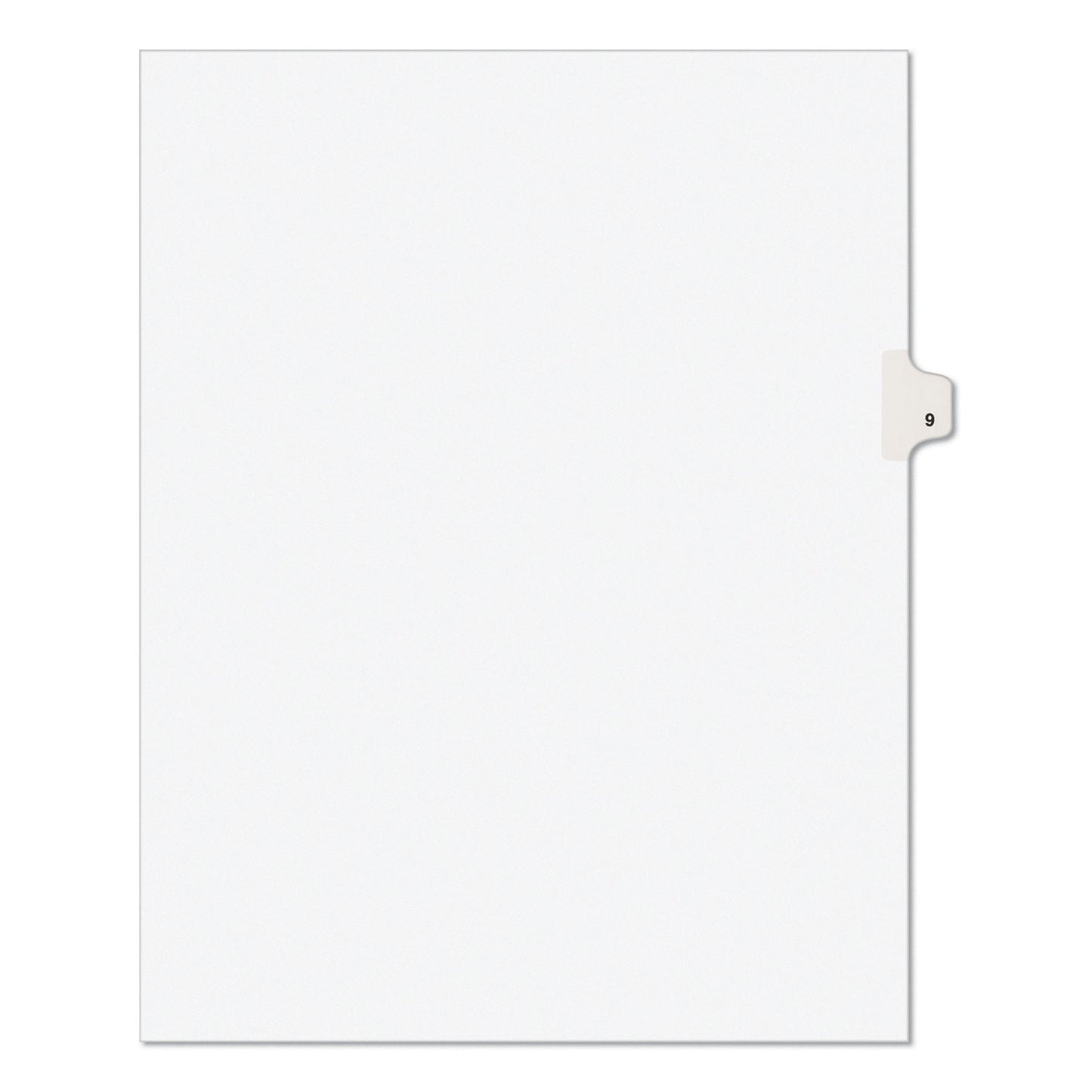 Preprinted Legal Exhibit Side Tab Index Dividers, Avery Style, 10-Tab, 9, 11 x 8.5, White, 25/Pack (11919)