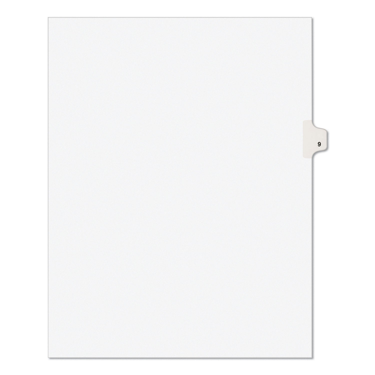 Preprinted Legal Exhibit Side Tab Index Dividers, Avery Style, 10-Tab, 9, 11 x 8.5, White, 25/Pack (11919)