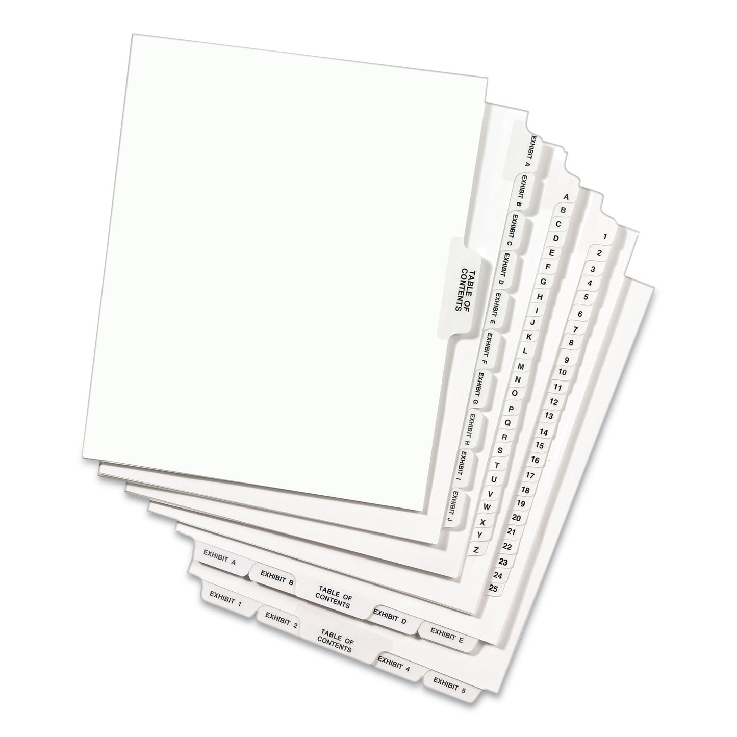 Preprinted Legal Exhibit Side Tab Index Dividers, Avery Style, 26-Tab, C, 11 x 8.5, White, 25/Pack, (1403) (01403)