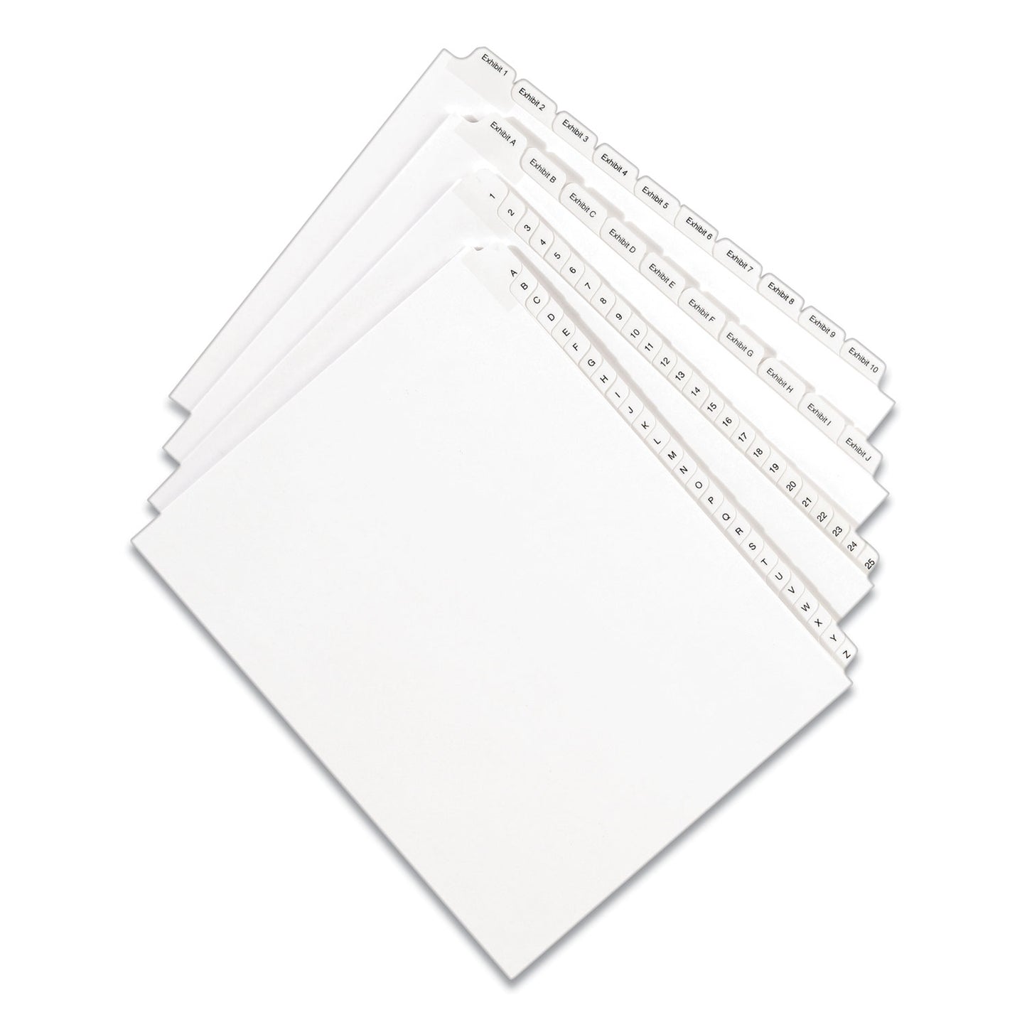 Avery Preprinted Legal Exhibit Side Tab Index Dividers, Allstate Style, 26-Tab, Exhibit A to Exhibit Z, 11 x 8.5, White, 1 Set (82105)