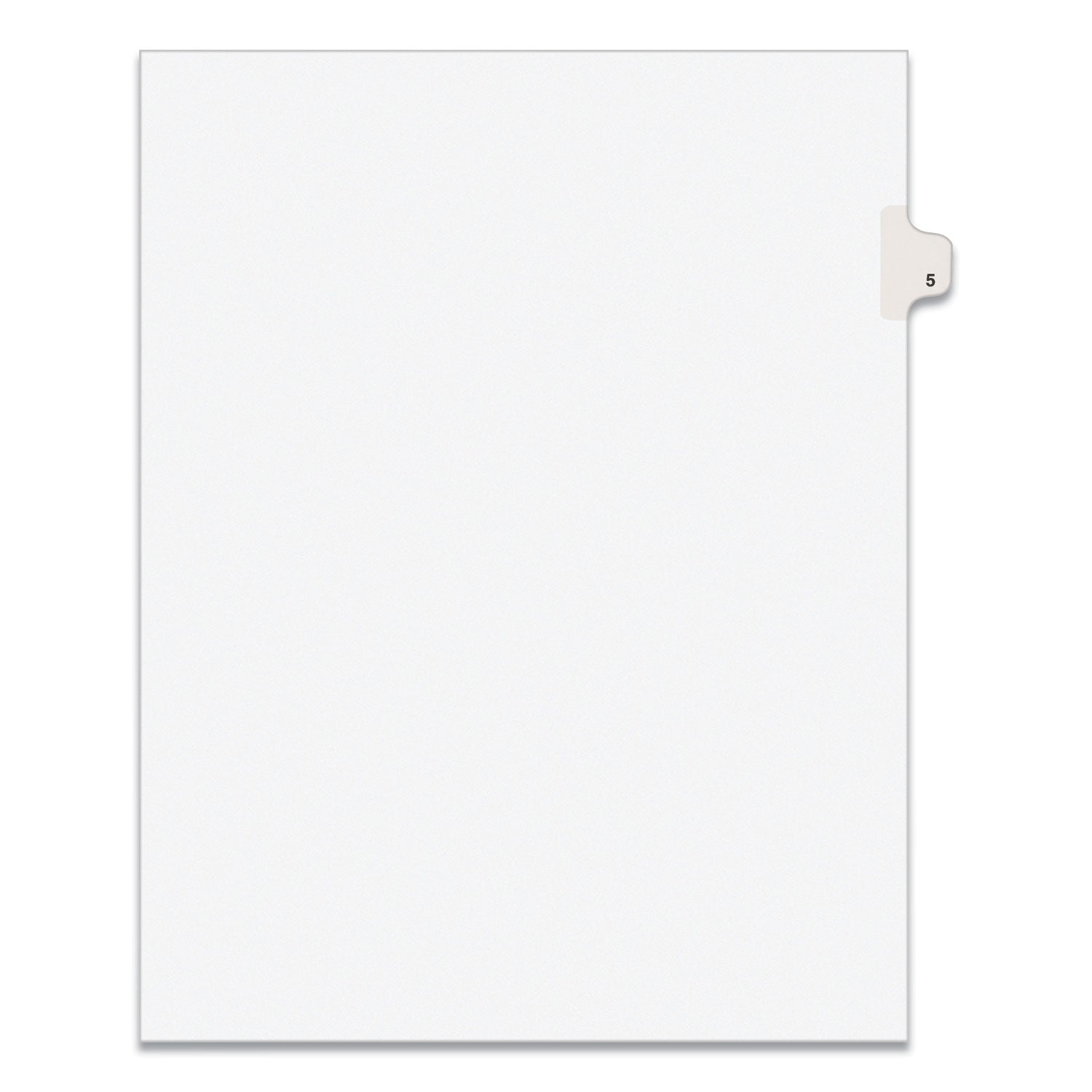 Preprinted Legal Exhibit Side Tab Index Dividers, Avery Style, 10-Tab, 5, 11 x 8.5, White, 25/Pack (11915)