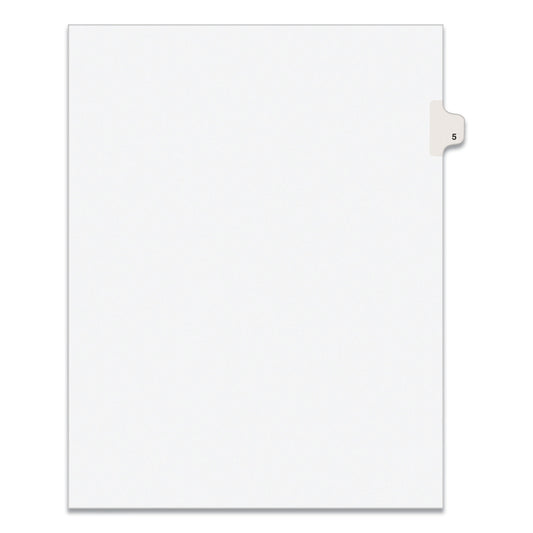 Preprinted Legal Exhibit Side Tab Index Dividers, Avery Style, 10-Tab, 5, 11 x 8.5, White, 25/Pack (11915)