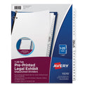 Preprinted Legal Exhibit Side Tab Index Dividers, Avery Style, 25-Tab, 1 to 25, 11 x 8.5, White, 1 Set (11370)