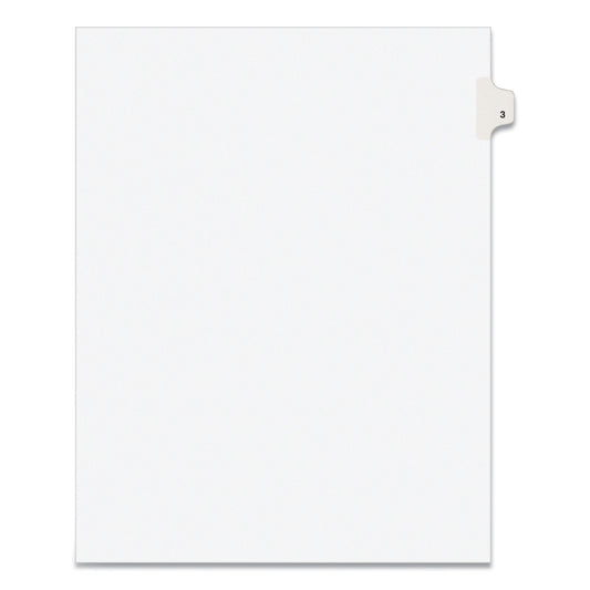 Preprinted Legal Exhibit Side Tab Index Dividers, Avery Style, 10-Tab, 3, 11 x 8.5, White, 25/Pack (11913)