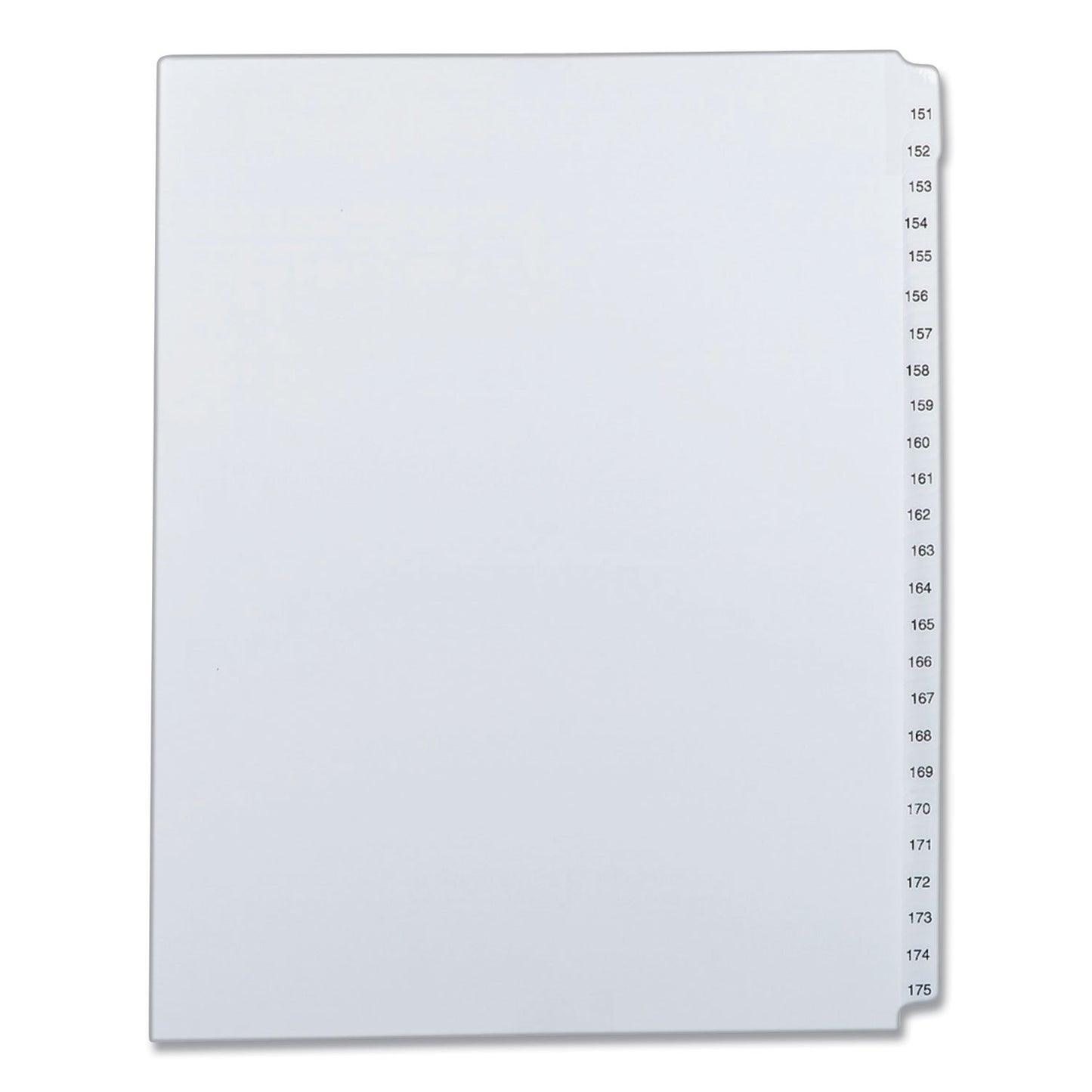 Avery Preprinted Legal Exhibit Side Tab Index Dividers, Allstate Style, 25-Tab, 151 to 175, 11 x 8.5, White, 1 Set (82189)