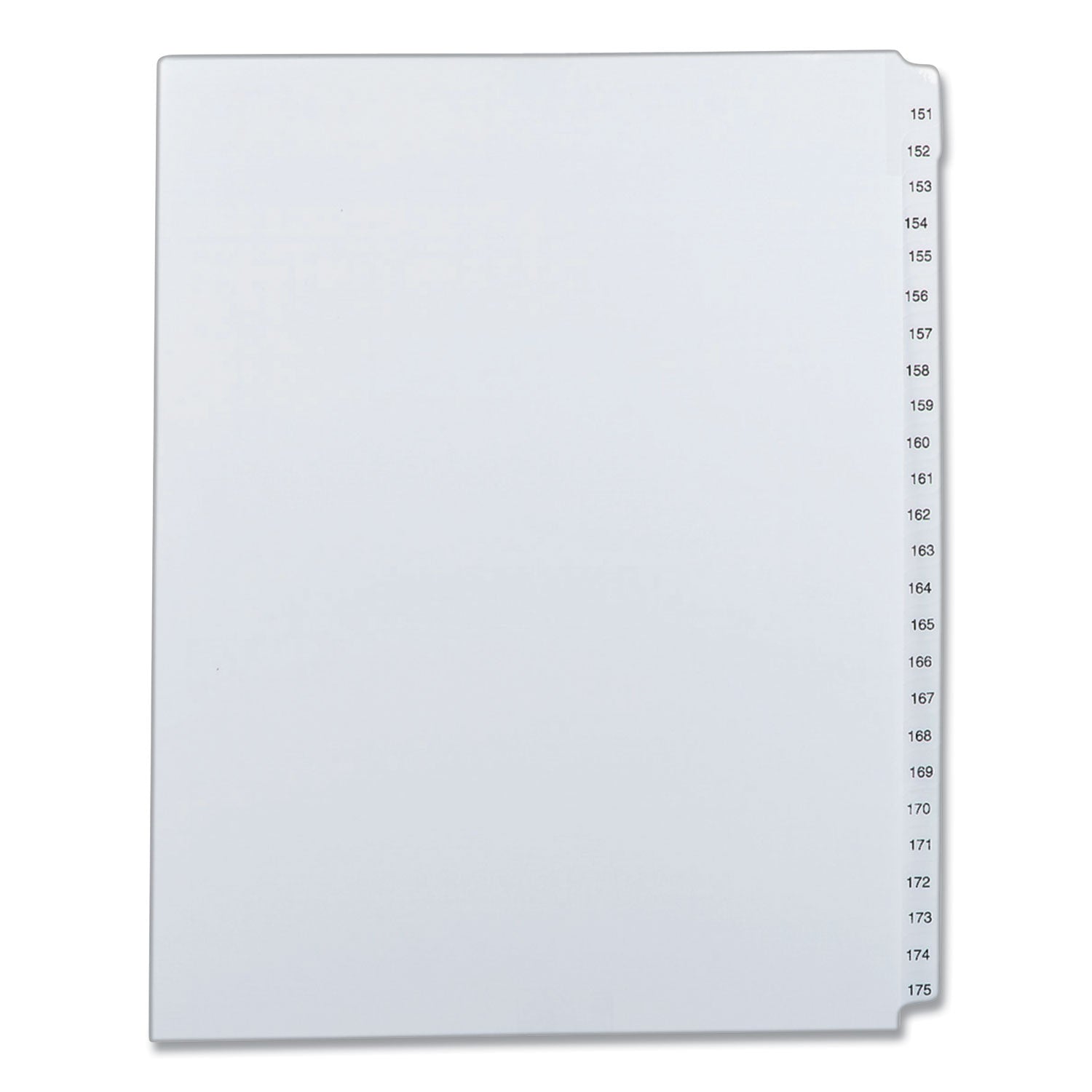 Avery Preprinted Legal Exhibit Side Tab Index Dividers, Allstate Style, 25-Tab, 151 to 175, 11 x 8.5, White, 1 Set (82189)