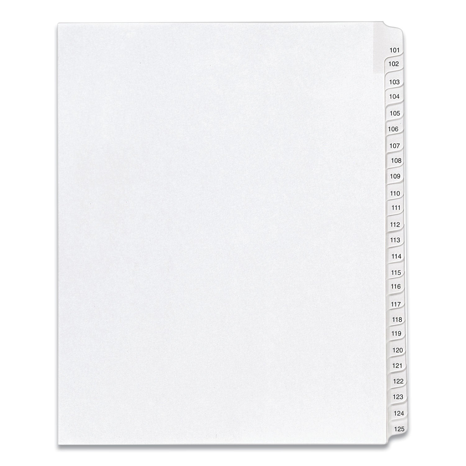 Avery Preprinted Legal Exhibit Side Tab Index Dividers, Allstate Style, 25-Tab, 101 to 125, 11 x 8.5, White, 1 Set, (1705) (01705)