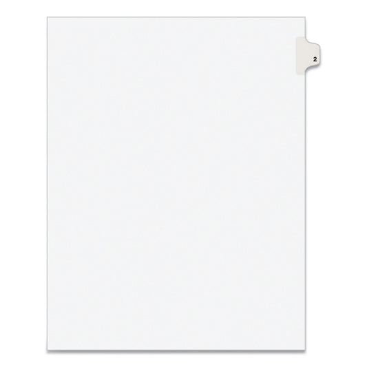 Preprinted Legal Exhibit Side Tab Index Dividers, Avery Style, 10-Tab, 2, 11 x 8.5, White, 25/Pack (11912)