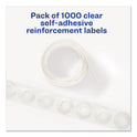 Avery Dispenser Pack Hole Reinforcements, 0.25" Dia, Clear, 1,000/Pack, (5722) (05722)