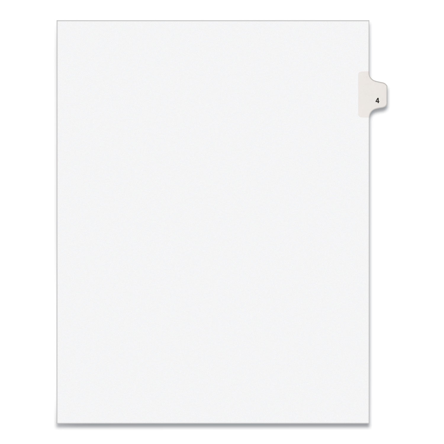 Preprinted Legal Exhibit Side Tab Index Dividers, Avery Style, 10-Tab, 4, 11 x 8.5, White, 25/Pack (11914)