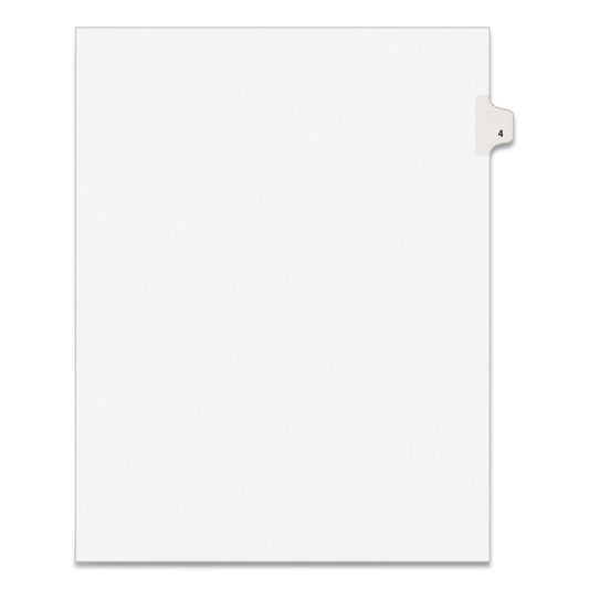 Preprinted Legal Exhibit Side Tab Index Dividers, Avery Style, 10-Tab, 4, 11 x 8.5, White, 25/Pack (11914)