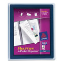 Avery Flexi-View Six-Pocket Polypropylene Organizer, 150-Sheet Capacity, 11 x 8.5, Translucent/Navy (47696)