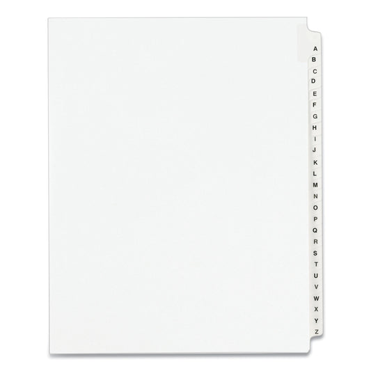 Preprinted Legal Exhibit Side Tab Index Dividers, Avery Style, 26-Tab, A to Z, 11 x 8.5, White, 1 Set, (1400) (01400)