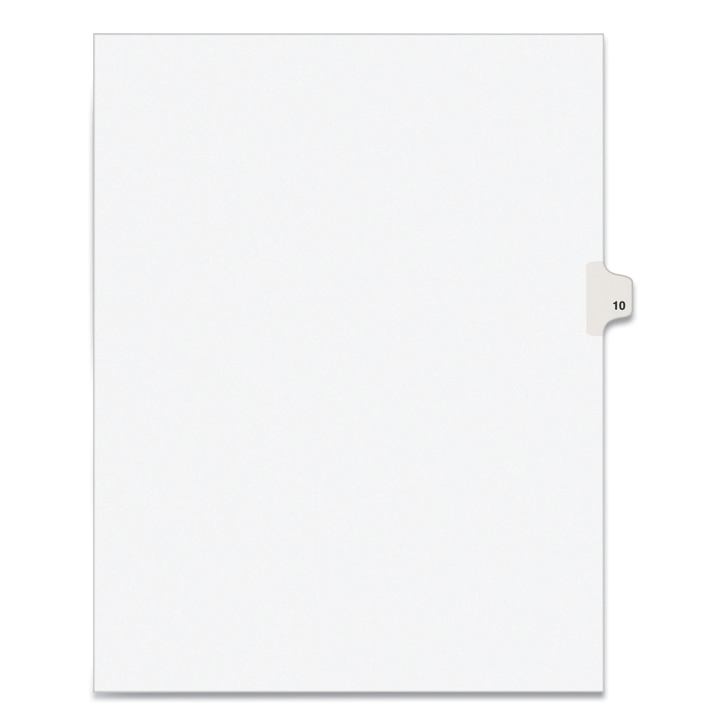 Preprinted Legal Exhibit Side Tab Index Dividers, Avery Style, 10-Tab, 10, 11 x 8.5, White, 25/Pack (11920)