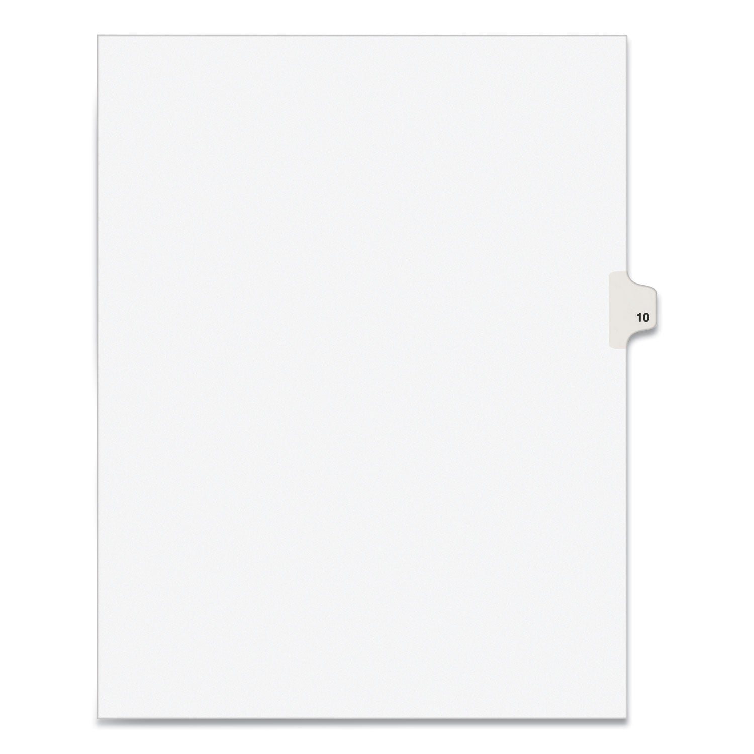 Preprinted Legal Exhibit Side Tab Index Dividers, Avery Style, 10-Tab, 10, 11 x 8.5, White, 25/Pack (11920)