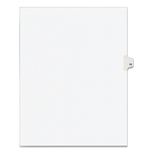 Preprinted Legal Exhibit Side Tab Index Dividers, Avery Style, 10-Tab, 10, 11 x 8.5, White, 25/Pack (11920)