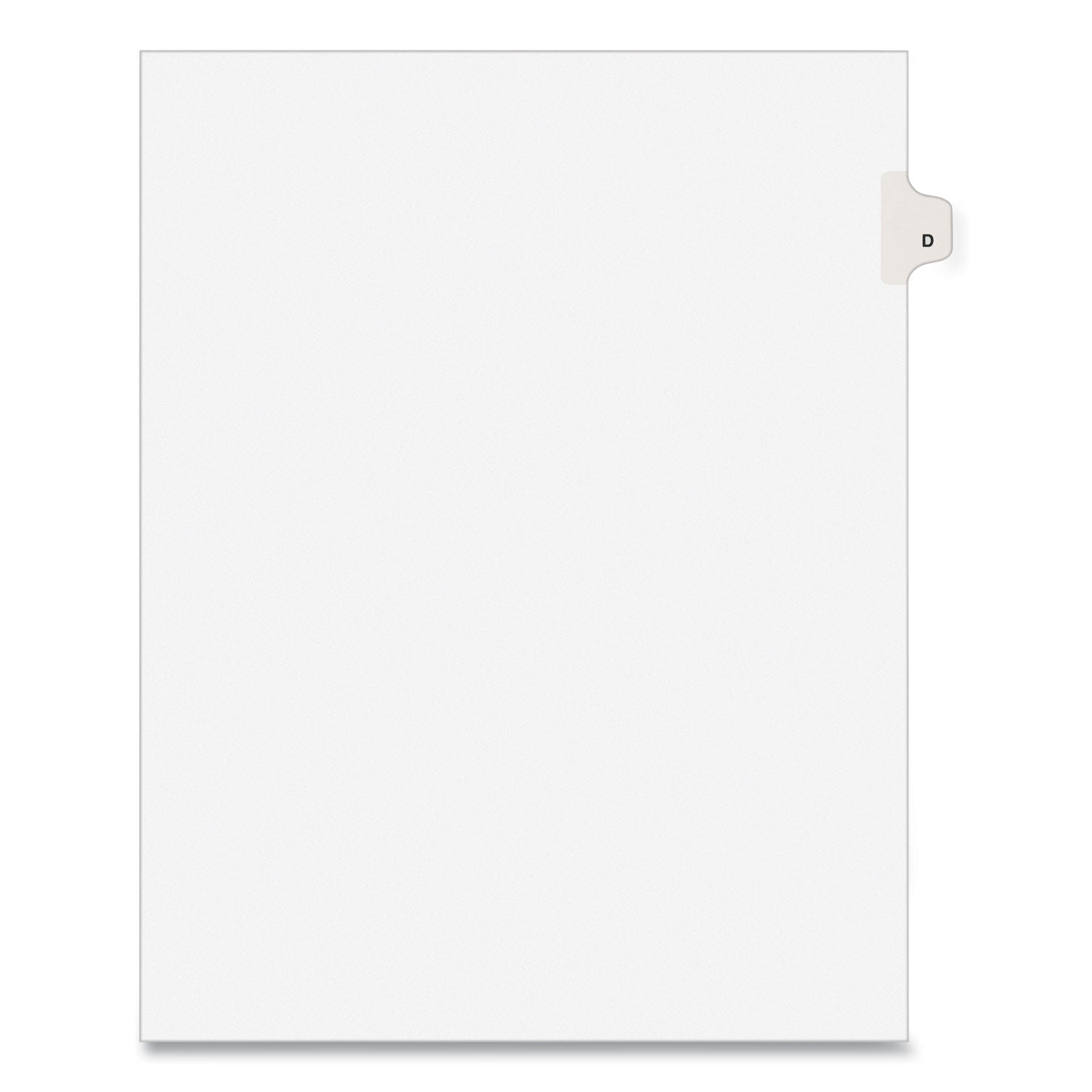 Preprinted Legal Exhibit Side Tab Index Dividers, Avery Style, 26-Tab, D, 11 x 8.5, White, 25/Pack, (1404) (01404)