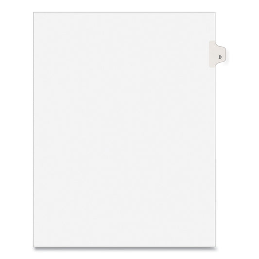 Preprinted Legal Exhibit Side Tab Index Dividers, Avery Style, 26-Tab, D, 11 x 8.5, White, 25/Pack, (1404) (01404)