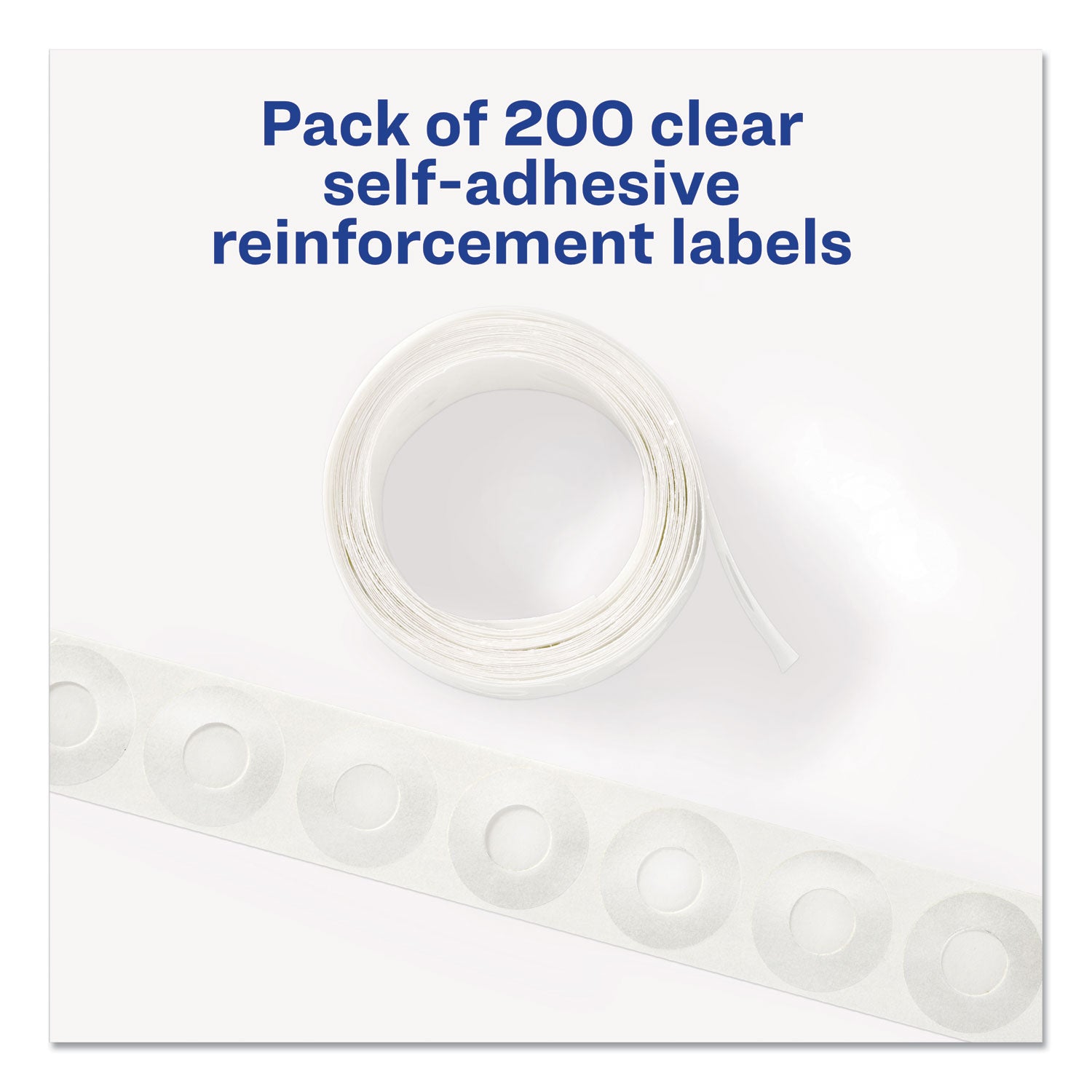 Avery Dispenser Pack Hole Reinforcements, 0.25" Dia, Clear, 200/Pack, (5721) (05721)