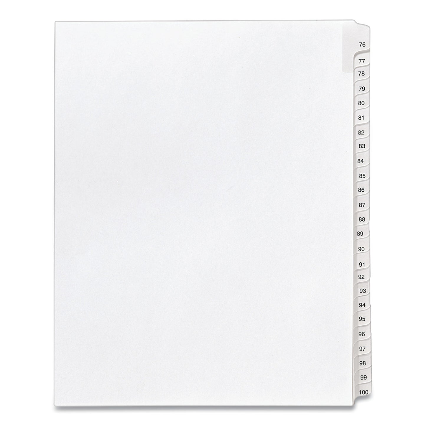 Avery Preprinted Legal Exhibit Side Tab Index Dividers, Allstate Style, 25-Tab, 76 to 100, 11 x 8.5, White, 1 Set, (1704) (01704)