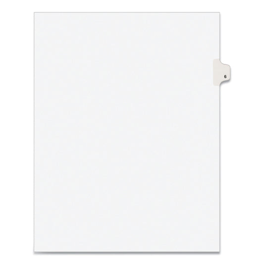 Preprinted Legal Exhibit Side Tab Index Dividers, Avery Style, 10-Tab, 6, 11 x 8.5, White, 25/Pack (11916)