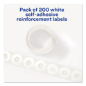 Avery Dispenser Pack Hole Reinforcements, 0.25" Dia, White, 200/Pack, (5729) (05729)