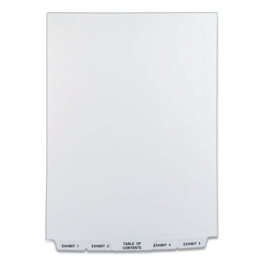 Preprinted Legal Exhibit Bottom Tab Index Dividers, Avery Style, 26-Tab, Exhibit 1 to Exhibit 25, 11 x 8.5, White, 1 Set (11378)