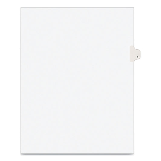 Preprinted Legal Exhibit Side Tab Index Dividers, Avery Style, 10-Tab, 8, 11 x 8.5, White, 25/Pack (11918)