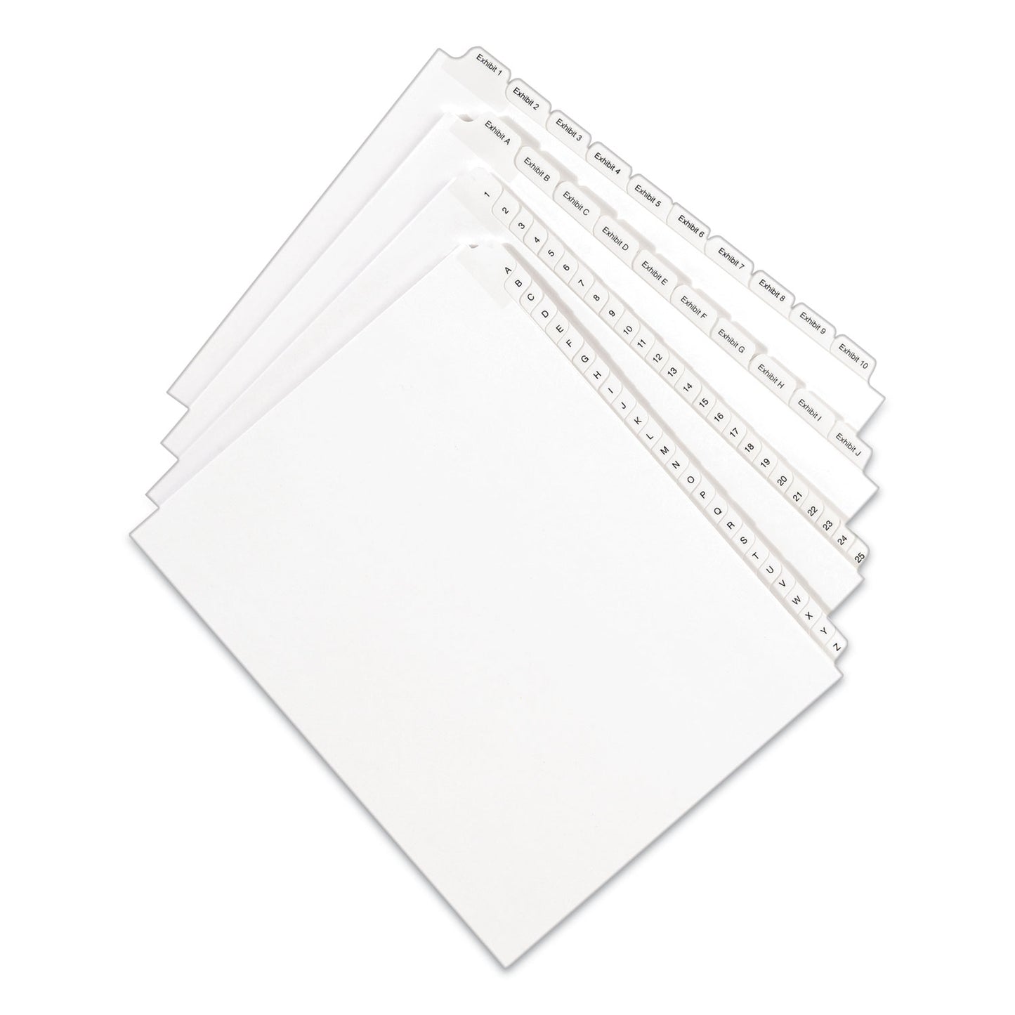 Avery Preprinted Legal Exhibit Side Tab Index Dividers, Allstate Style, 25-Tab, Exhibit 1 to Exhibit 25, 11 x 8.5, White, 1 Set (82106)