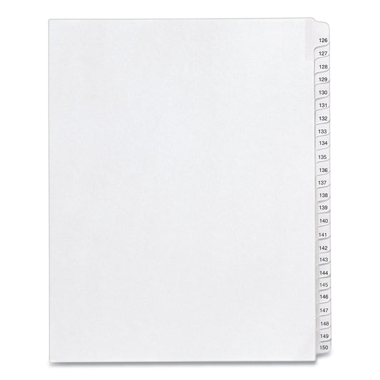 Avery Preprinted Legal Exhibit Side Tab Index Dividers, Allstate Style, 25-Tab, 126 to 150, 11 x 8.5, White, 1 Set, (1706) (01706)