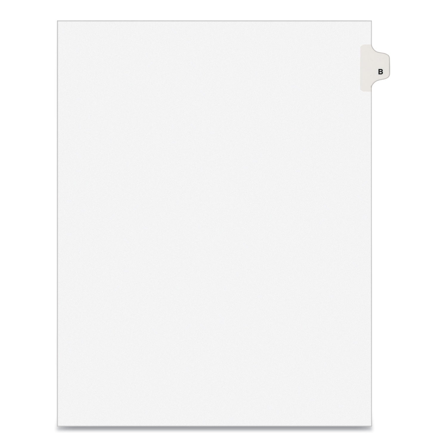 Preprinted Legal Exhibit Side Tab Index Dividers, Avery Style, 26-Tab, B, 11 x 8.5, White, 25/Pack, (1402) (01402)