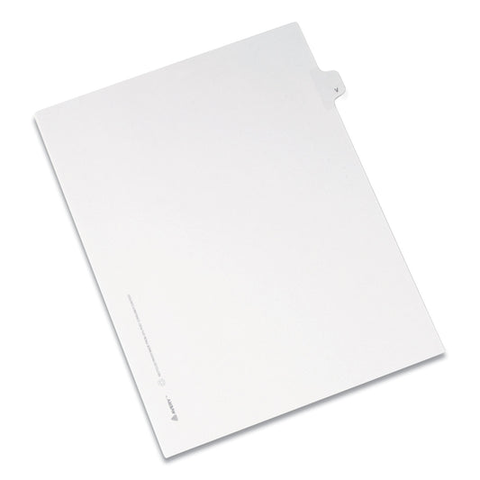 Avery Preprinted Legal Exhibit Side Tab Index Dividers, Allstate Style, 26-Tab, V, 11 x 8.5, White, 25/Pack (82184)