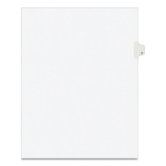 Preprinted Legal Exhibit Side Tab Index Dividers, Avery Style, 10-Tab, 7, 11 x 8.5, White, 25/Pack (11917)