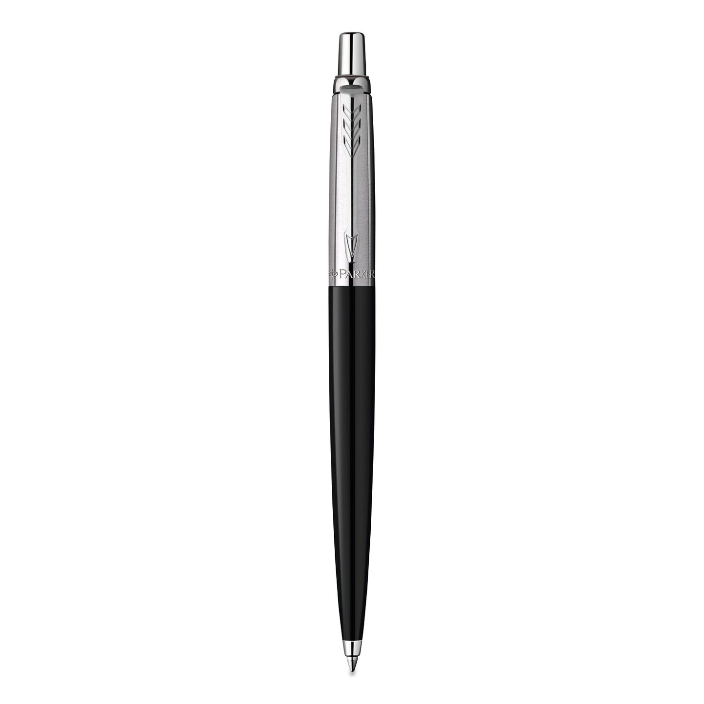 Parker Jotter Ballpoint Pen, Retractable, Medium 0.7 mm, Blue Ink, Black/Chrome Barrel (2096873)