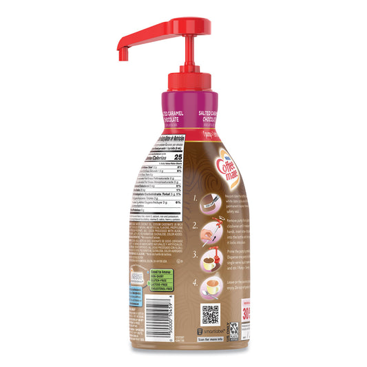 Coffee-mate Liquid Creamer Pump Bottle, Salted Caramel Chocolate, 1.5 Liter (79976)