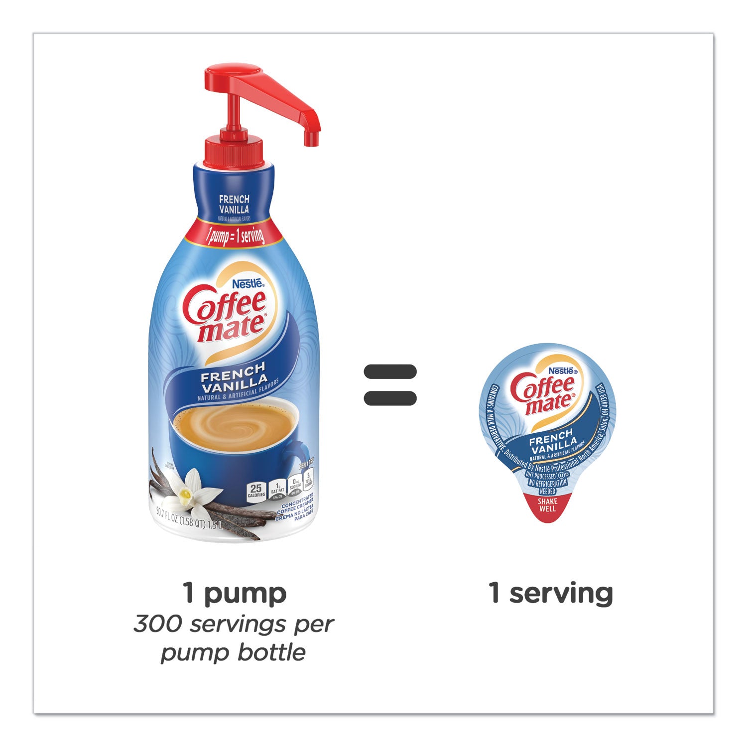 Coffee-mate Liquid Coffee Creamer, French Vanilla, 1500mL Pump Bottle (31803)