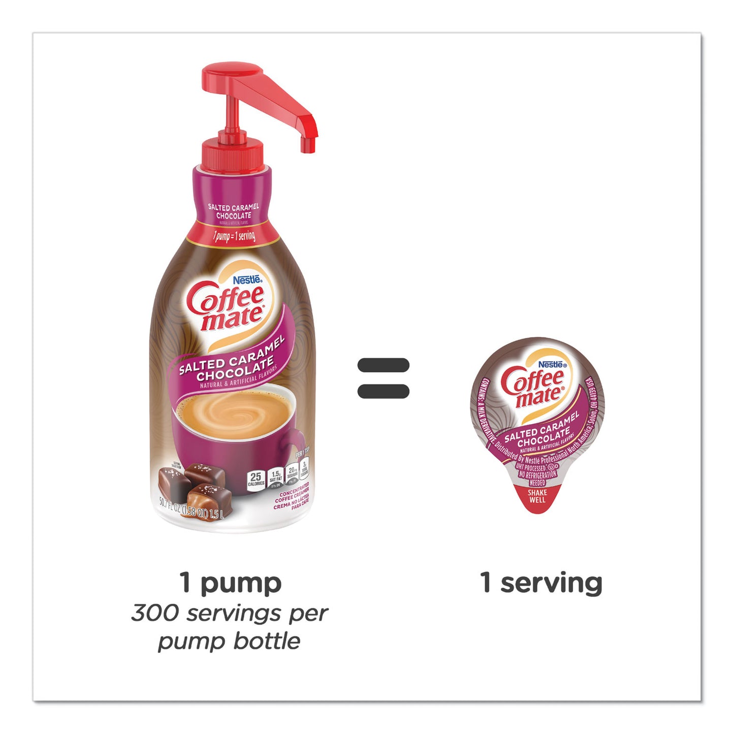 Coffee-mate Liquid Creamer Pump Bottle, Salted Caramel Chocolate, 1.5 Liter (79976)