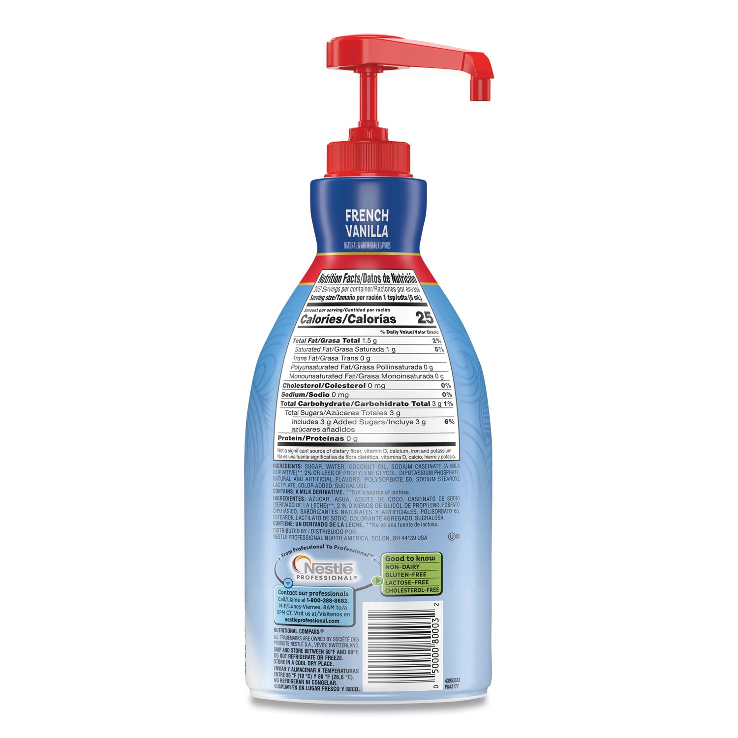 Coffee-mate Liquid Coffee Creamer, French Vanilla, 1.5 Liter Pump Bottle, 2/Carton (31803CT)