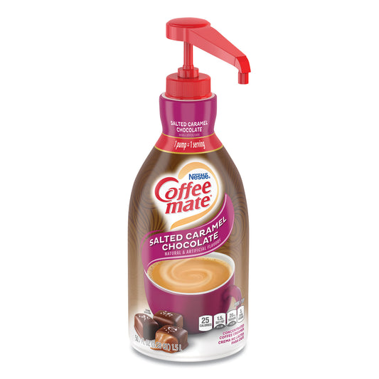 Coffee-mate Liquid Creamer Pump Bottle, Salted Caramel Chocolate, 1.5 Liter (79976)