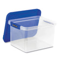 Bankers Box Heavy Duty Plastic File Storage, Letter/Legal Files, 14" x 17.38" x 10.5", Clear/Blue, 2/Pack (0086202)