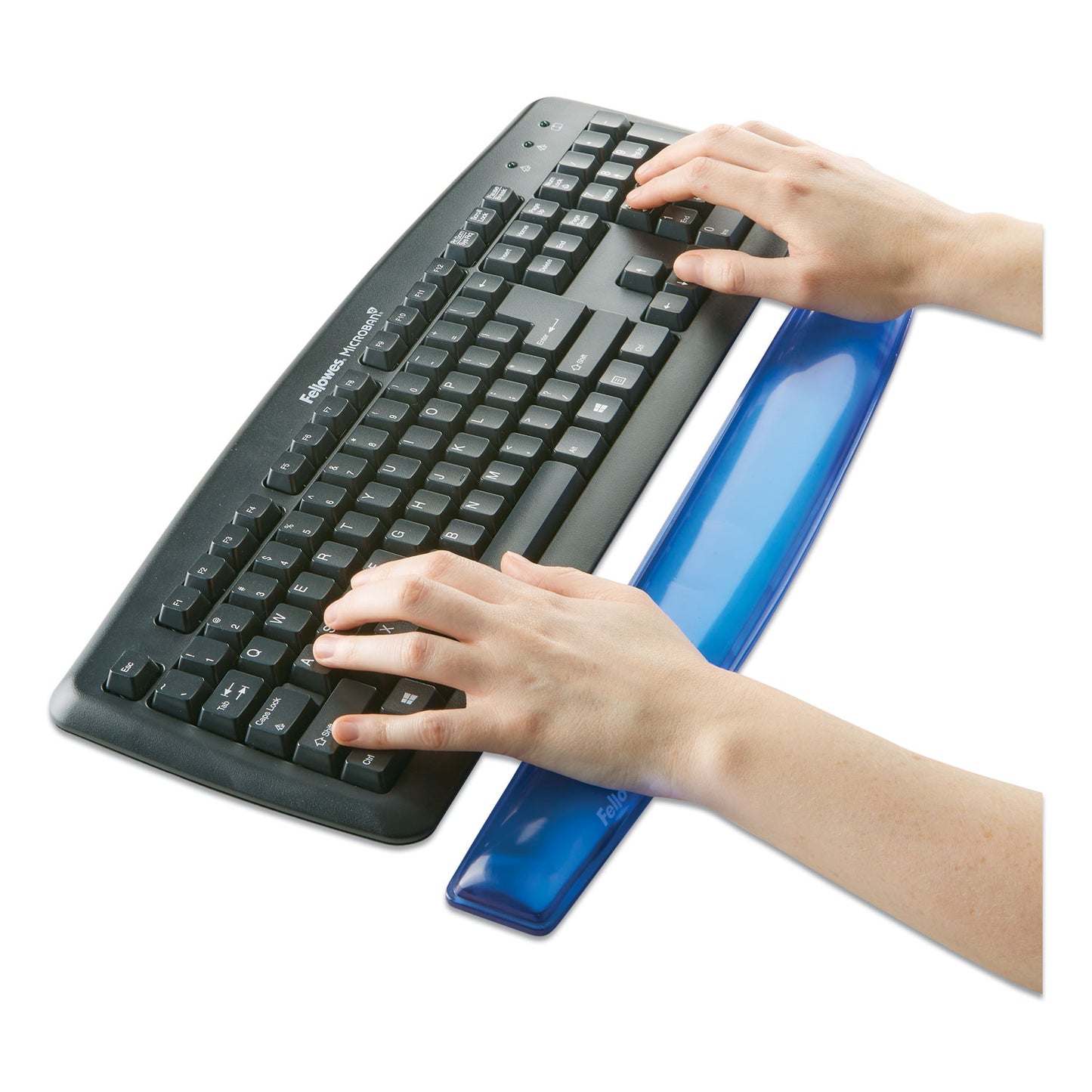 Fellowes Gel Crystals Keyboard Wrist Rest, 18.5 x 2.25, Blue (91137)