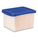 Bankers Box Heavy Duty Plastic File Storage, Letter/Legal Files, 14" x 17.38" x 10.5", Clear/Blue (0086201)