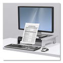 Fellowes Office Suites Monitor Riser Plus, 19.88" x 14.06" x 4" to 6.5", Black/Silver, Supports 80 lbs (8036601)