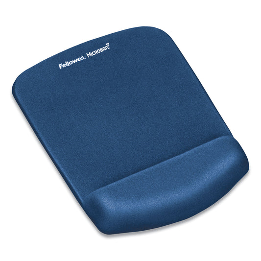 Fellowes PlushTouch Mouse Pad with Wrist Rest, 7.25 x 9.37, Blue (9287301)