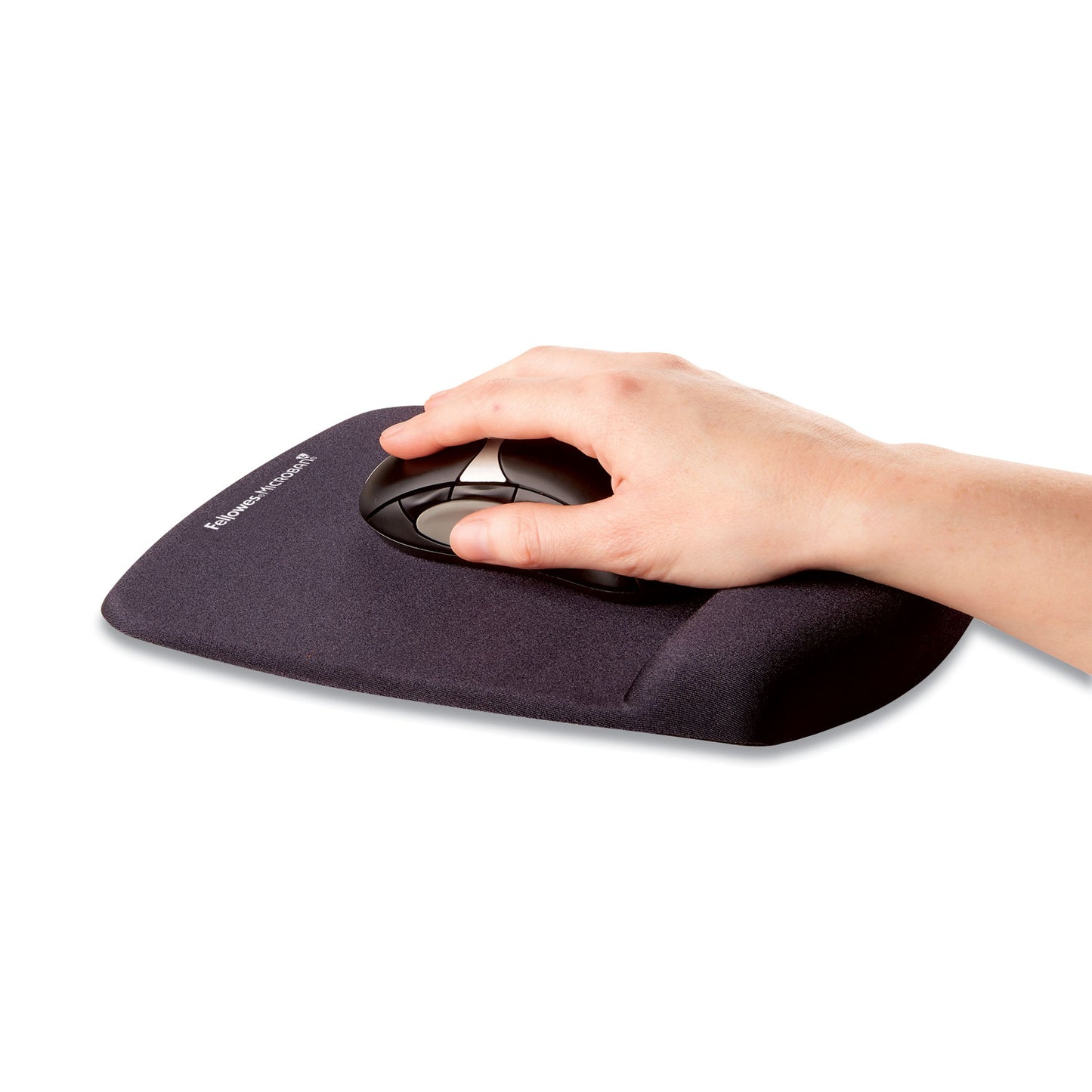 Fellowes PlushTouch Mouse Pad with Wrist Rest, 7.25 x 9.37, Black (9252001)