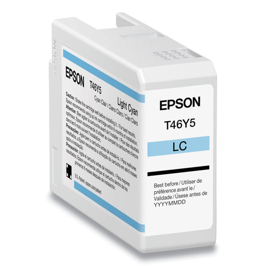 Epson T46Y500 (T46Y) UltraChrome PRO10 Ink, 50 mL, Light Cyan