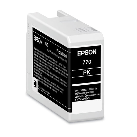 Epson T770120 (T770) UltraChrome PRO10 Ink, 25 mL, Photo Black