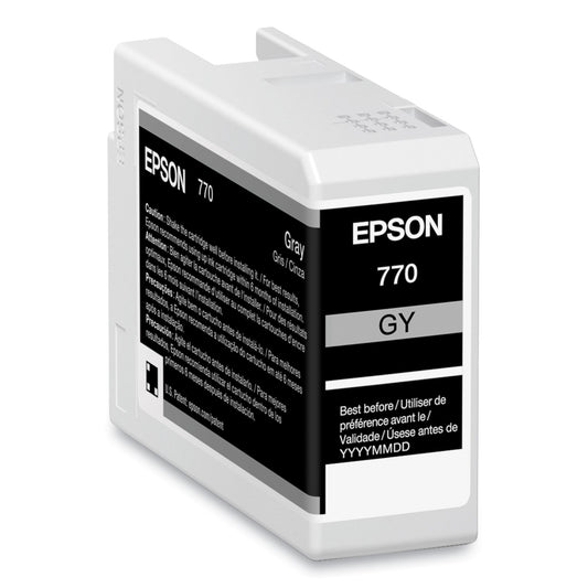 Epson T770720 (T770) UltraChrome PRO10 Ink, 25 mL, Gray