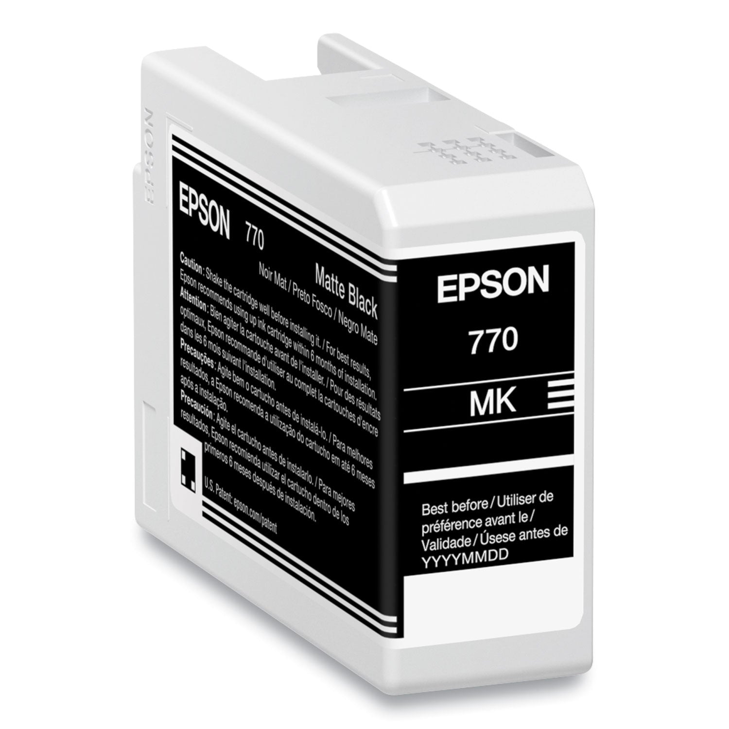 Epson T770820 (T770) UltraChrome PRO10 Ink, 25 mL, Matte Black